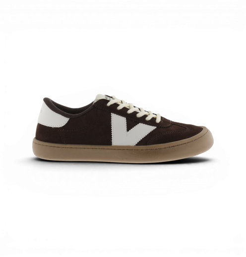 victoria Barfussschuhe Sneaker Olmo (Veloursleder, flexible Sohle, breite Zehenbox) - dunkelbraun