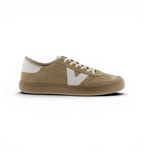 victoria Barfussschuhe Sneaker Olmo (Veloursleder, flexible Sohle, breite Zehenbox) - beige