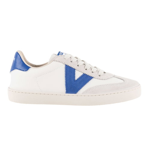 victoria Sneaker Berlin Ciclista (Lederoptik/Velourleder) - weiss/royalblau