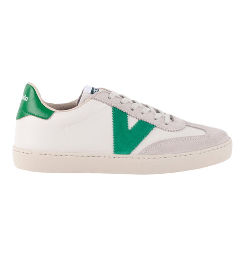 victoria Sneaker Berlin Ciclista (Lederoptik/Velourleder) - weiss/grün