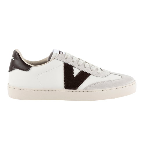 victoria Sneaker Berlin Ciclista (Lederoptik/Velourleder) - weiss/dunkelbraun
