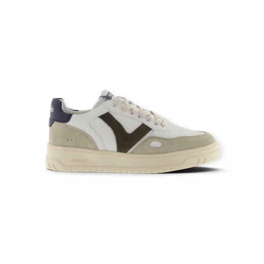 victoria Sneaker Seul (Lederoptik/Velourleder) - weiss/beige /marineblau
