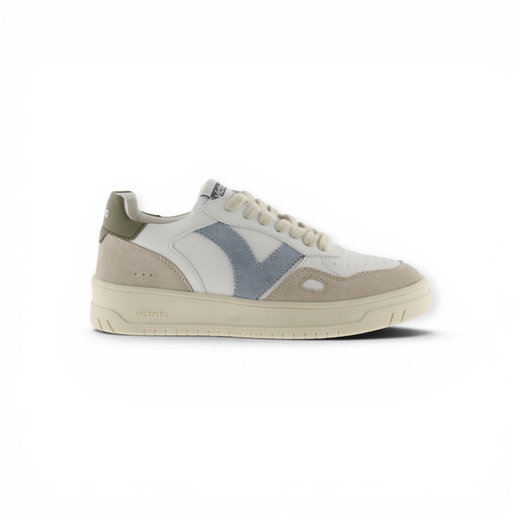 victoria Sneaker Seul (Lederoptik/Velourleder) - weiss/beige/khakigrün