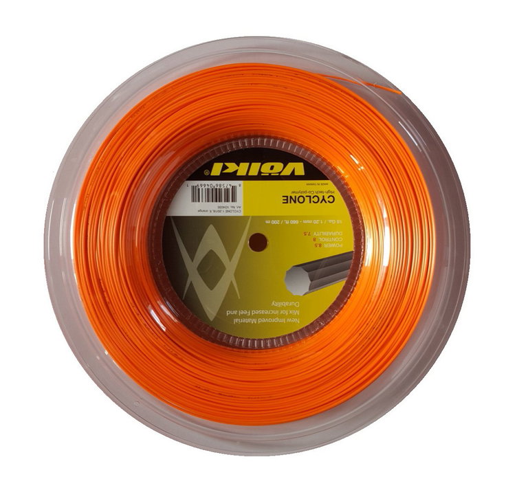 Völkl Tennissaite Cyclone (Haltbarkeit+Spin) orange 200 Meter Rolle