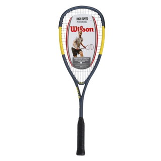 Wilson rakieta do squasha Hammer Lite (120g/wyważona na głowę) szara/żółta - naciągnięta -