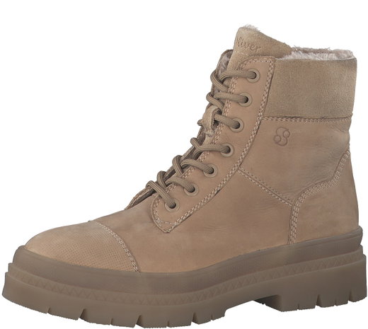 s.Oliver Winterstiefel 5-26226-29-337 aus Leder - gefüttert - camelbraun Damen