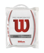 Wilson Overgrip Pro Perforowany 0.55mm biały 12 sztuk w opakowaniu