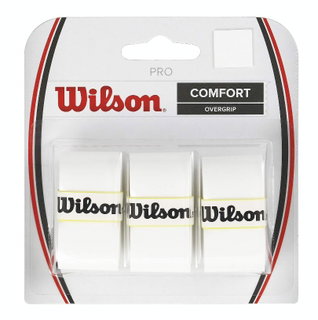 Wilson Overgrip Pro 0.6mm (Comfort/smooth/lightly adhesive) white 3-pack