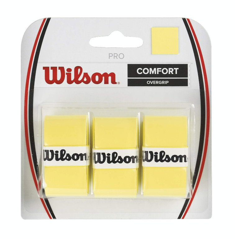 Wilson Overgrip Pro 0.6mm (Komfort/gładki/lekko przyczepny) żółty 3 szt.