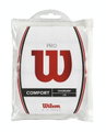 Wilson Overgrip Pro 0.6mm (Komfort/glatt/leicht haftend) weiss 12er Clip-Beutel