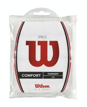 Wilson Overgrip Pro 0.6mm (Komfort/gładki/lekko klejący) biały 12 sztuk w opakowaniu