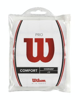 Wilson Overgrip Pro 0.6mm (Komfort/glatt/leicht haftend) weiss 12er Clip-Beutel