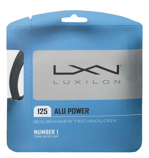 Besaitung mit Tennissaite Luxilon Alu Power 1.25 (Haltbarkeit+Power) silber