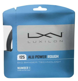 Besaitung mit Tennissaite Luxilon Alu Power Rough (Haltbarkeit+Spin) silber