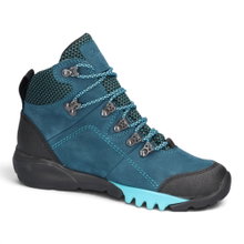 Waldläufer Wanderschuhe H-Amiata Rubber Walli Sportnet (Nubukleder/Textil, wasserdicht) blau Damen