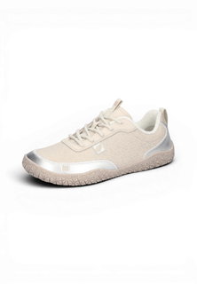 Waldläufer Barfussschuhe H-Britt Sparkle Embo (anatomisch Zehenbox, flexible Sohle) beige Damen
