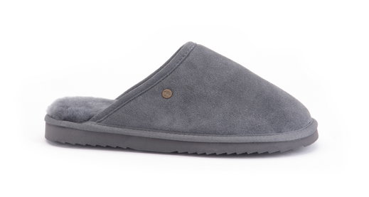Warmbat Hausschuhe Pantoffel Classic Suede mit Merino Schaffell grau - 1 Paar