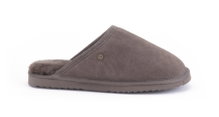 Warmbat Pantoffel Classic Suede mit Merino Schaffell pepplebraun Hausschuhe