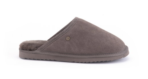 Warmbat Pantoffel Classic Suede mit Merino Schaffell pepplebraun Hausschuhe