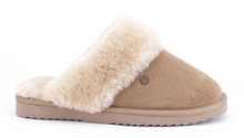 Warmbat Hausschuhe Pantoffel Flurry Suede mit Merino Schaffell camelbraun Damen