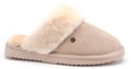 Warmbat Hausschuhe Pantoffel Flurry Suede mit Merino Schaffell hellbraun Damen