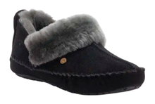 Warmbat Hausschuhe Barrine Suede (Wildleder, Merinowolle) schwarz Damen