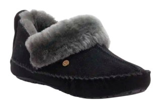 Warmbat Slippers Barrine Suede (Suede, Merino Wool) black Ladies