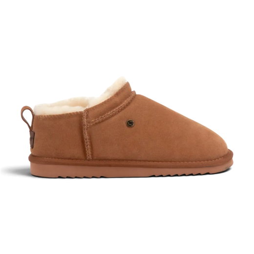 Warmbat Hausschuhe Kolendo Suede mit Merino Schaffell cognacbraun Damen