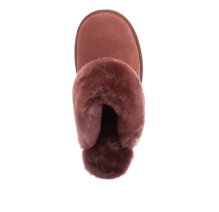 Warmbat kapcie Flurry z zamszu z wełną merino w kolorze brązowo-czerwonym dla kobiet