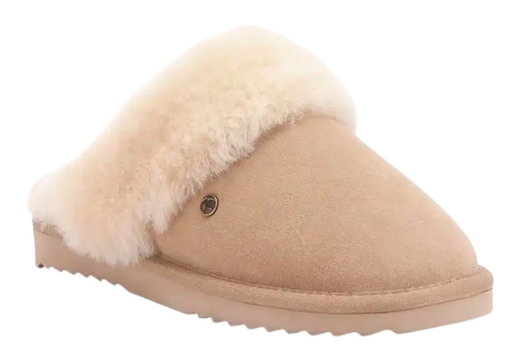 Warmbat kapcie Flurry z zamszu z wełną merino jasnobrązowe damskie