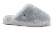 Warmbat Hausschuhe Pantoffel Mungo Fur mit Merino Schaffell eisblau Damen