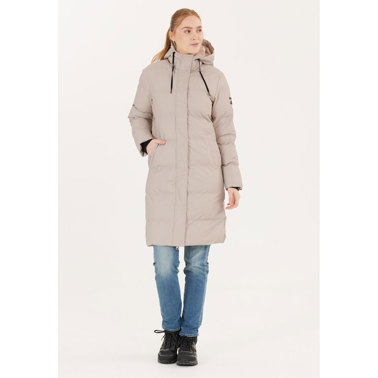 Weather Report Winter Down Coat Audrey Long Puffer Jacket W-Pro 5000 (waterproof, windproof) beige ladies