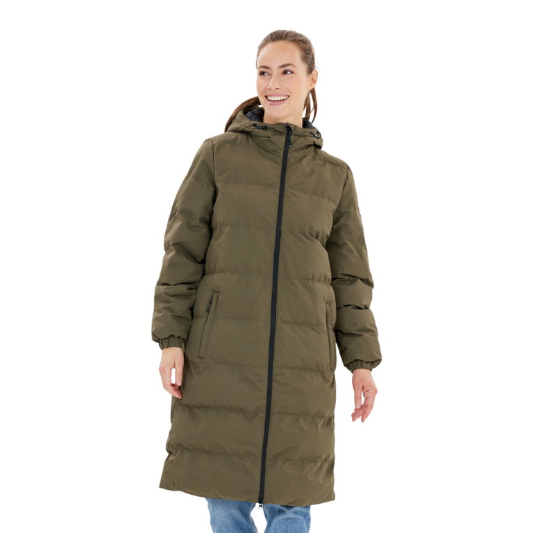 Whistler Winter-Steppmantel Abella Long Padded (Kapuze, warm, atmungsaktiv) dunkelgrün Damen