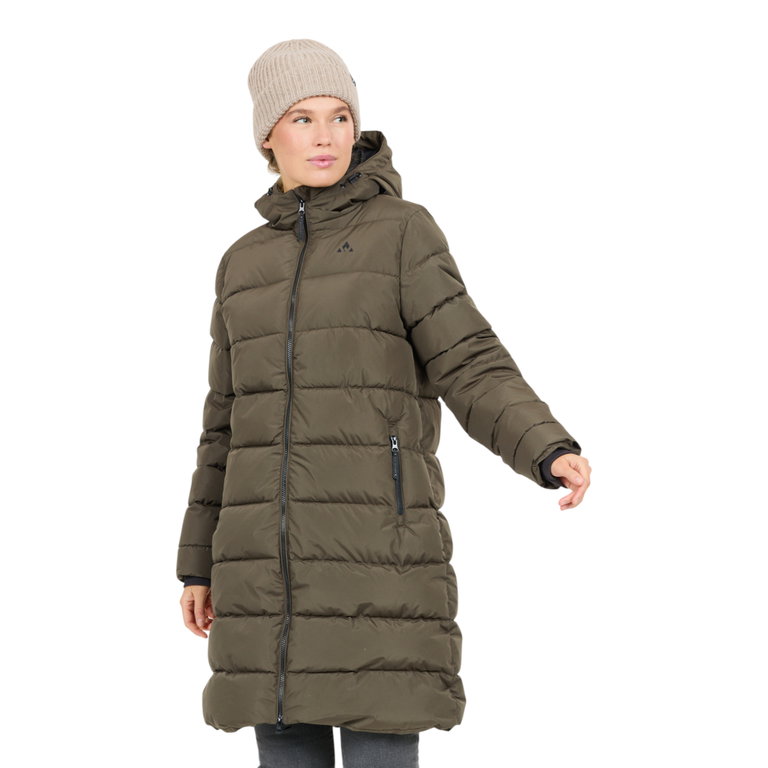 Whistler Winter-Steppmantel Amaret Long Puffer Jacket (warm, wasserdicht, winddicht) Black Ink dunkelgrün Damen