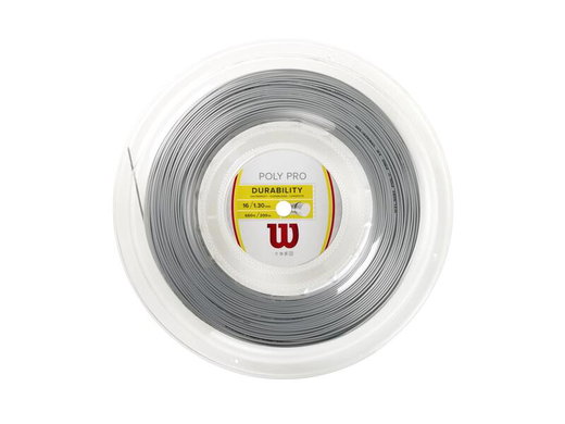 Wilson Tennissaite Poly Pro (Haltbarkeit+Power) silber 200 Meter Rolle