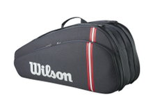 Torba tenisowa Wilson Racketbag Tour Bag 2025 (torba na rakiety, 2 główne komory) czarna 6-sztukowa