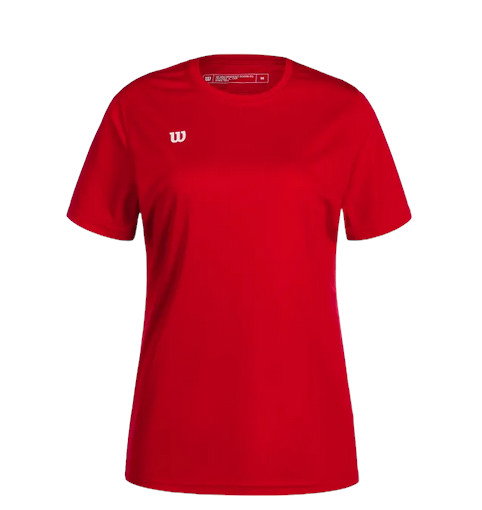 Wilson Sport-Shirt Fundamentals Shooting (100% Polyester) kurzarm rot Damen