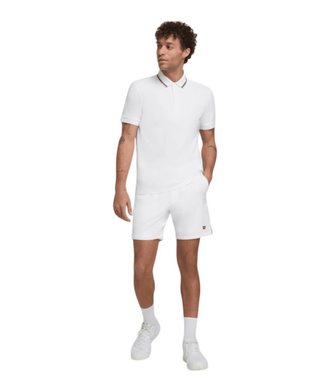 Wilson Tennis-Polo Team Pique weiss Herren