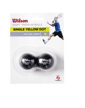 Wilson Squashball Staff (1 żółta kropka, prędkość wolna) czarny - Blister 2 piłki