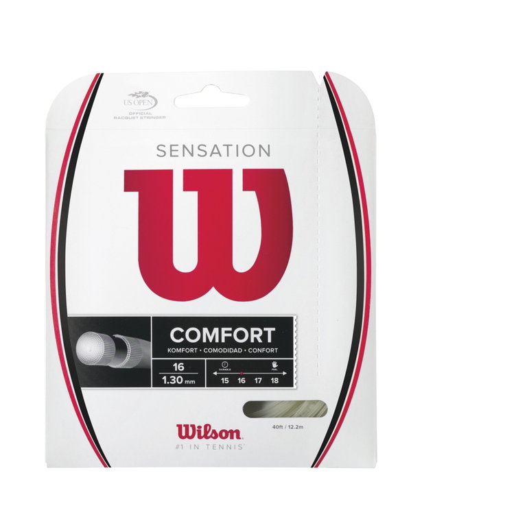 Besaitung mit Tennissaite Wilson Sensation (Armschonung+Kontrolle) natur