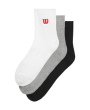 Wilson Tennissocken Quarter Logo weiss/grau/schwarz Herren - 3 Paar