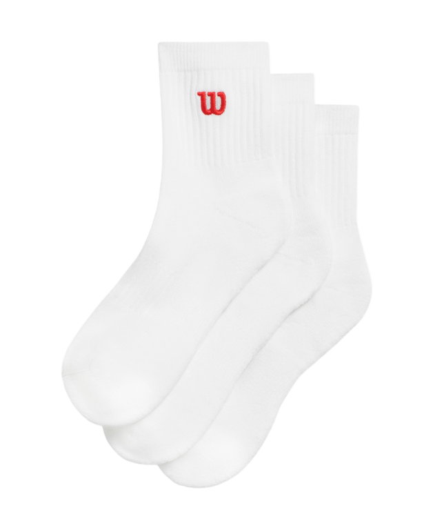 Wilson Tennissocken Quarter Logo weiss Herren - 3 Paar