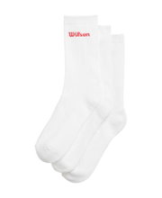 Wilson Tennis Socks Crew Logo White Men's - 3 Pairs