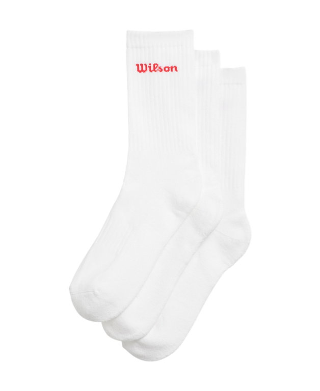 Wilson Tennissocken Crew Logo weiss Herren - 3 Paar