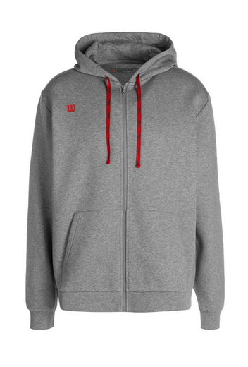 Wilson Trainingsjacke Fundamentals Cotton Zip mit Kapuze (Baumwolle) grau Herren