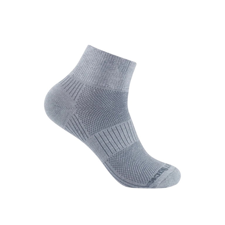 Wrightsock Sportsocken Quarter Coolmesh II (dünn, atmungsaktiv, bequem) hellgrau - 1 Paar