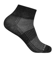 Wrightsock Sportsocken Quarter Coolmesh II (dünn, atmungsaktiv, bequem) schwarz/grau - 1 Paar