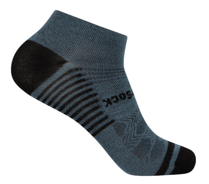 Wrightsock Sportsocken Sneaker Coolmesh II (dünn, atmungsaktiv, bequem) grau/schwarz - 1 Paar