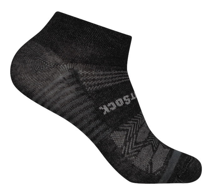 Wrightsock Sportsocken Sneaker Coolmesh II (dünn, atmungsaktiv, bequem) schwarz/grau - 1 Paar