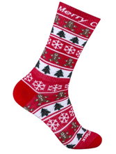 Wrightsock Alltag-Wandersocke Crew Eco Explore Motivsocke (Weihnachten, Anti-Blasen-Socke) rot - 1 Paar